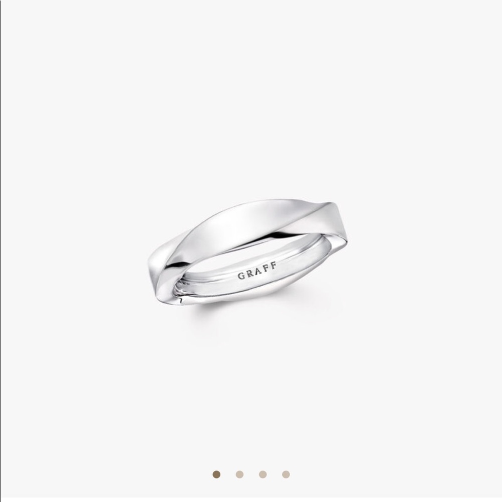 GRAFF Spiral Band WHITE GOLD, 5MM, size 6.5